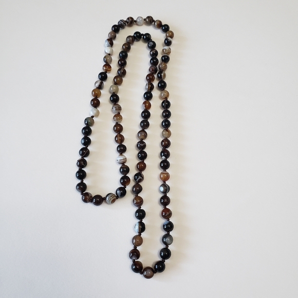 Gray smoky Agates beads Natural Stone Beads Necklace - Picture 3 of 6